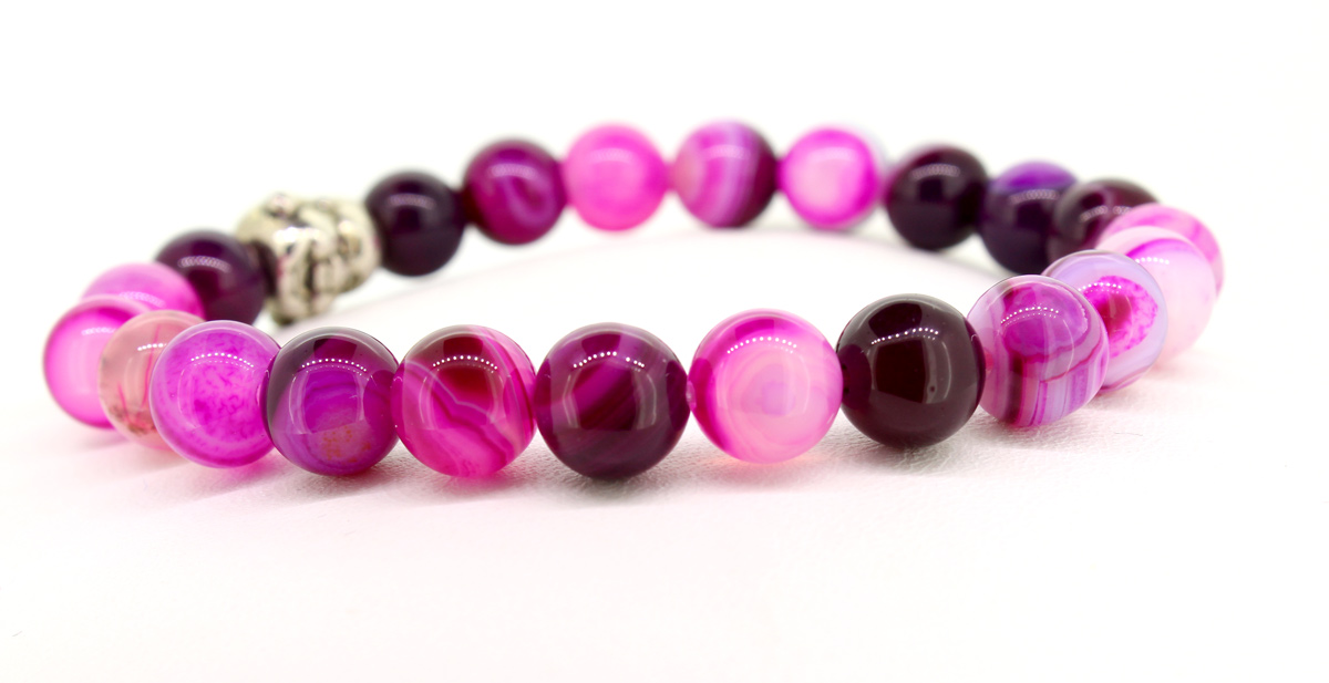 LoboBracelet: Hazina - rosa Onyx Perlenarmband