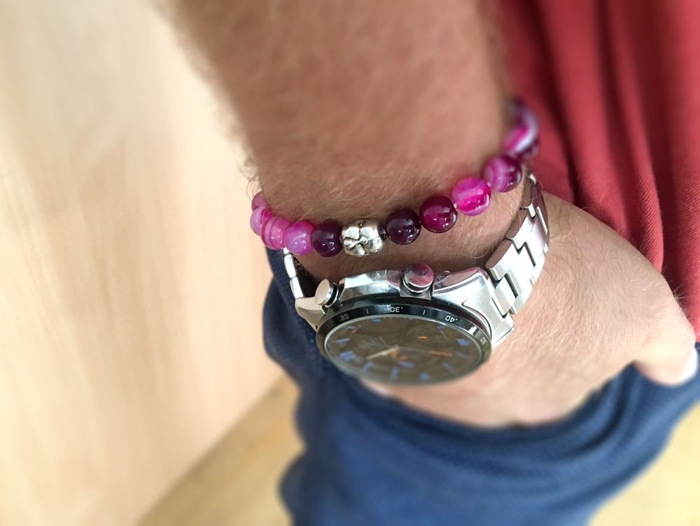 LoboBracelet: Hazina - rosa Onyx Perlenarmband