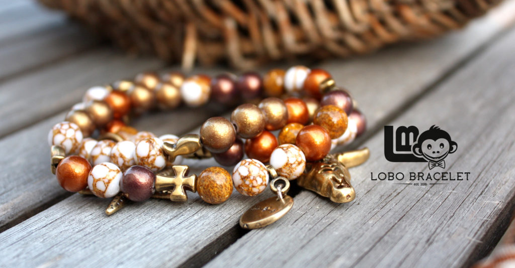 LoBo-Bracelet Edelsteinperlen-Armband mit coolen Charms