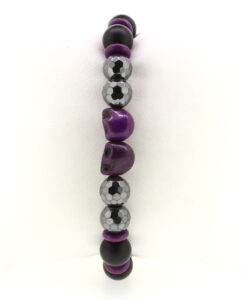 LoBo-Bracelet: Sanga - schwarzes Onyx/Hamätit Perlenarmband Lila.