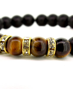 LoboBracelet, Rafiki - schwarze Onyx-Perlen in matt/glänzend