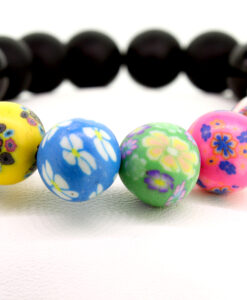 LoboBracelet - Sadiki - schwarze Onyx-Perlen mit Bohemian Schmuckperlen.