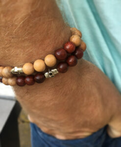 LoBo-Bracelet - Dein cooles Holzperlenarmband Yi und Yong mit Totenkopf.